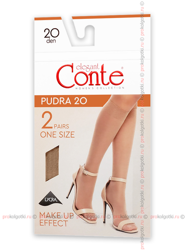 Гольфы Conte Pudra 20 Knee-Highs, 2 Pairs - фото 1
