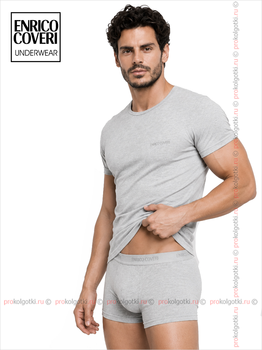 Бельё Мужское Enrico Coveri Art. Ec 1663 Coordinato: T-Shirt - Boxer - фото 1