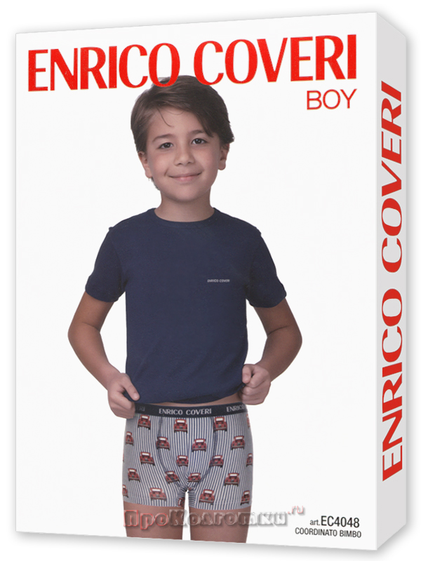 Бельё Мужское Enrico Coveri Ec4048 Boy Coord. Boxer - T-Shirt - фото 1