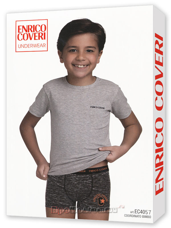 Бельё Мужское Enrico Coveri Ec4057 Boy Coord. Boxer - T-Shirt - фото 1