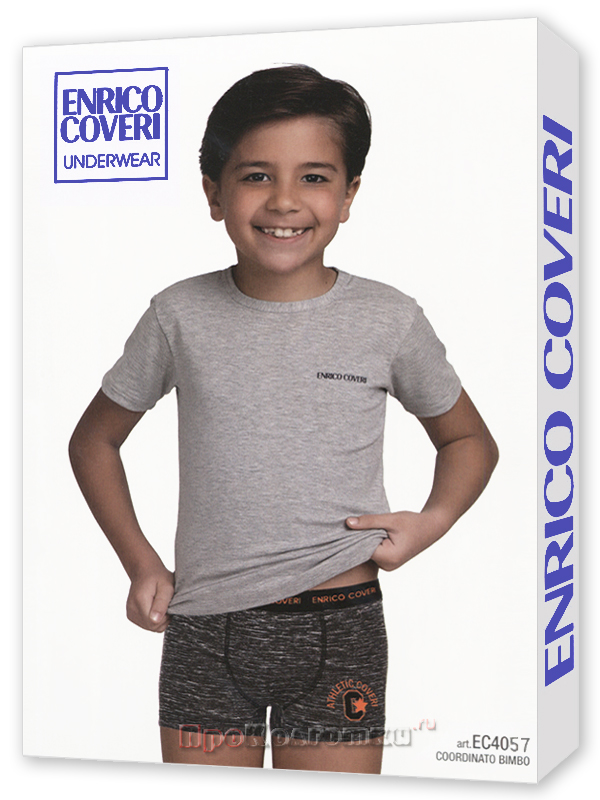 Бельё Мужское Enrico Coveri Ec4057 Junior Coord. Boxer - T-Shirt - фото 1